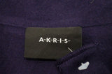AKRIS Women's Purple 100% Cashmere Collared 3/4 Sleeve Winter Jacket US8 UK12