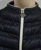 MONCLER Black & White Round Neck Zip Fastened Lightweight Quilted Jacket 2/M