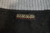 NAPAPIJRI Unisex Charcoal Grey Branded Zipper Front Knitwear Cardigan Jacket Top