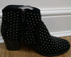 ZADIG & VOLTAIRE Black Suede Leather Studded Block Mid Heel Ankle Boots 40; UK7