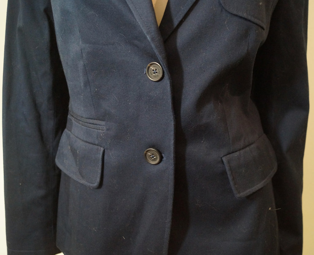 BROOKS BROTHERS 346 Womens Midnight Navy Blue Cotton Stretch Blazer Jacket UK12