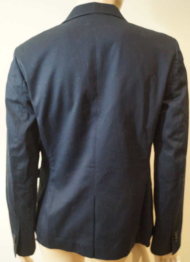 BROOKS BROTHERS 346 Womens Midnight Navy Blue Cotton Stretch Blazer Jacket UK12