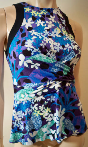 PETER PILOTTO Multi-Colour Bold Print 3/4 Sleeve Scoop Neck Summer Dress UK14