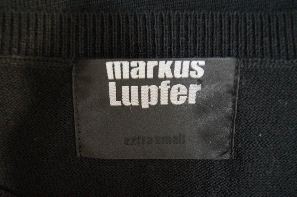 MARKUS LUPFER Women's Black Merino Wool Sequin BOOM Jumper Sweater Top Sz:XS