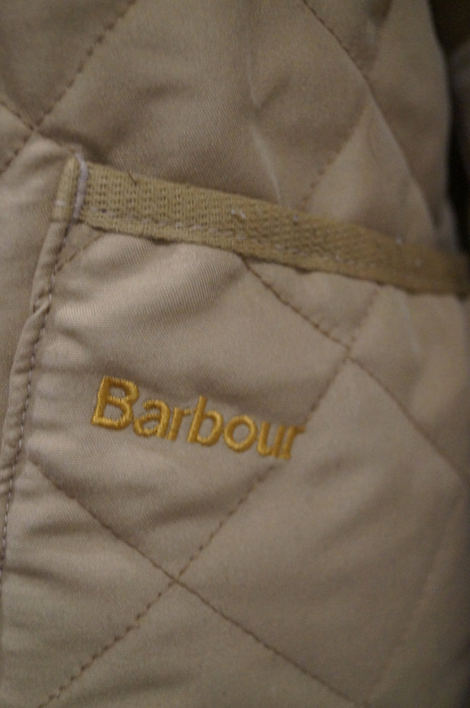 BARBOUR Menswear Beige Cord Collar Popper Fastened Outdoor Quilted Jacket M/L