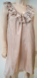 DAY BIRGER ET MIKKELSEN Women's Beige Sheen 100% Silk Sleeveless Dress DK34 UK8