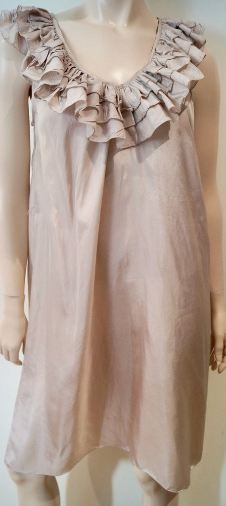 DAY BIRGER ET MIKKELSEN Women's Beige Sheen 100% Silk Sleeveless Dress DK34 UK8