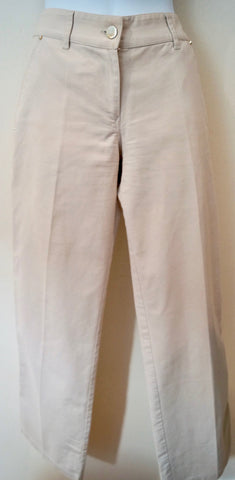 PAULE KA Beige Pure Wool Blend Capri Crop Lined Winter Trousers Pants 38 UK10