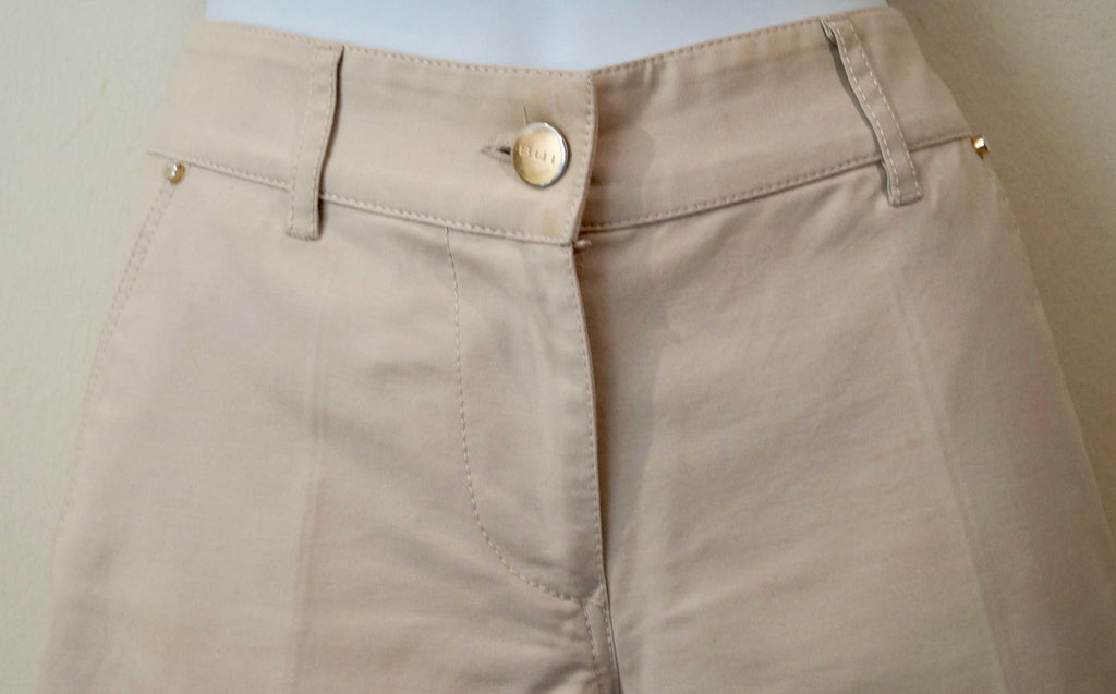 BUI DE BARBARA BUI Women's Beige Cotton Stretch Casual Trousers Pants XS