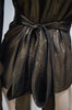 JASMINE DI MILO Gold & Black Silk Blend Sheen Plunge V Neck Belted Blouse Top 8