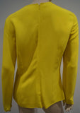 STELLA MCCARTNEY Yellow Crew Neck Long Sleeve Casual Sweater Top IT46; UK14