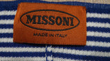 MISSONI Orange Label Blue White Pink Striped Halter Neck Cardigan Top 42 UK10