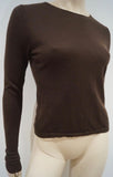 ETRO MILANO Women's Brown Silk & Cashmere Round Neck Jumper Sweater Top 42 UK10