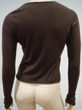 ETRO MILANO Women's Brown Silk & Cashmere Round Neck Jumper Sweater Top 42 UK10