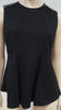 BELSTAFF Black Round Neck Sleeveless Silver Stud Shoulder Pleat Hem Top 44 UK12