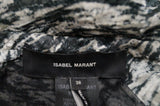 ISABEL MARANT Black Grey Round Neck Semi Sheer Long Length Tunic Top 38 UK10