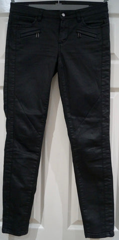RAG & BONE Charcoal Grey Cotton Blend Distressed Skinny Jeans Trousers Pants 30