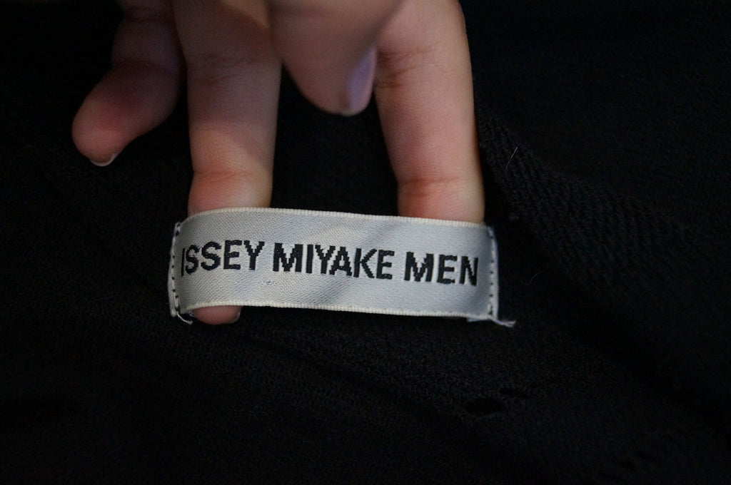 ISSEY MIYAKE MEN Menswear Black Wool Blend V Neck Jumper Sweater Top Sz JP3; M