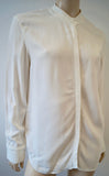 CALVIN KLEIN COLLECTION Winter White Collarless Formal Blouse Shirt Top 8/44 12