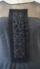 VERA WANG LAVENDER LABEL Grey Wool Silk Blend Low Black Short Sleeve Dress 8/42