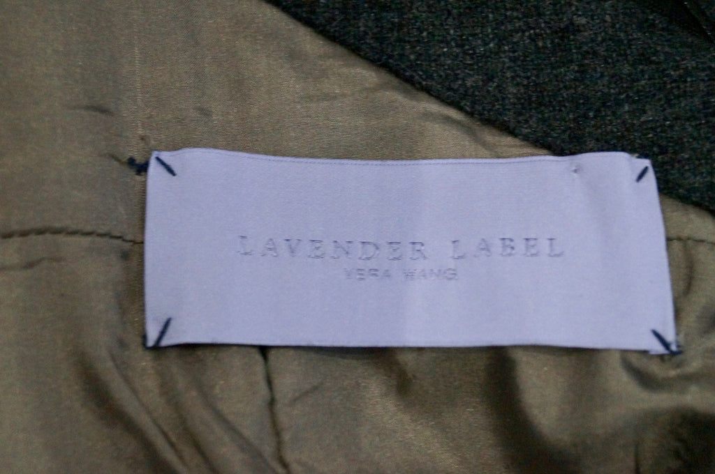 VERA WANG LAVENDER LABEL Grey Wool Silk Blend Low Black Short Sleeve Dress 8/42