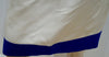 RENZO Cream 100% Silk Sheen Blue Trim Hemline Short Length  Evening Skirt 44