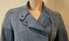 COACH NEW YORK Women's Blue Goat Suede Collared Lined Casual Biker Jacket 6 UK10