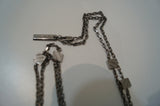 BURBERRY Gunmetal Nova Check Long Chain Necklace & Bracelet - New With Box