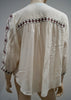 MELISSA ODABASH White 100% Rayon Stitch Detail 3/4 Sleeve Summer Kaftan Top