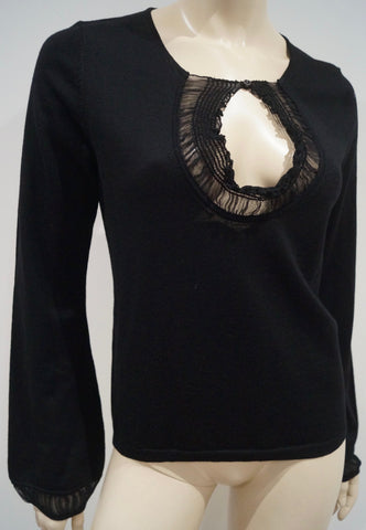 BUI DE BARBARA BUI Grey Cotton Black Lace Skull Short Sleeve T-Shirt Tee Top S
