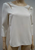 COOPER & ELLA Scoop Neck 3/4 Sleeve Sheer Panel Detail V Rear Tunic Blouse Top 8