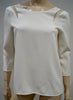 COOPER & ELLA Scoop Neck 3/4 Sleeve Sheer Panel Detail V Rear Tunic Blouse Top 8