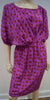THAKOON Pink Silk Floral Rose Print Short Batwing Sleeve Belted Pleated Dress 6