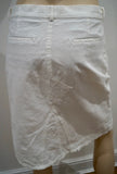 CHAIKEN Winter White Cotton & Linen Stretch Blend Summer Pencil Skirt US8; UK12