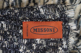 MISSONI Orange Label Black Beige Silver Metallic Wool Blend Knitwear Poncho Top
