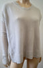 DEREK LAM 10 CROSBY Winter White 100% Cashmere Loose Knit Jumper Sweater Top M