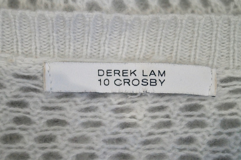 DEREK LAM 10 CROSBY Winter White 100% Cashmere Loose Knit Jumper Sweater Top M