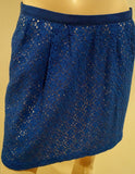 MARC BY MARC JACOBS Blue Cotton Blend Lace Lined Short Length Skirt Sz:4 UK8