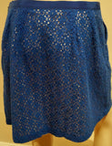 MARC BY MARC JACOBS Blue Cotton Blend Lace Lined Short Length Skirt Sz:4 UK8