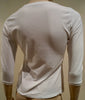 ANNE FONTAINE White Pima Cotton Stretch Round Neck 3/4 Sleeve Jersey Top 40 UK10