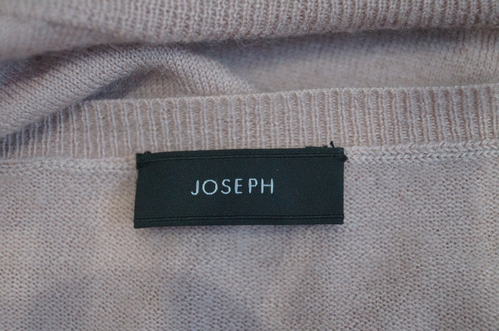 JOSEPH Dusky Pink 100% Cashmere Round Neck Cropped Knitwear Cardigan Top L
