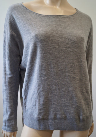 VINCE Women's Navy Blue 100% Cotton V Neck Long Sleeve Sweater Jumper Top XS
