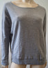 VINCE Pale Grey 100% Cotton Scoop Neck Long Sleeve Casual Jumper Sweater Top M