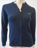 ARMANI JUNIOR Boy's Midnight Navy Blue Cotton Zip Front Knitwear Cardigan Top 12