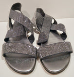 DIAMOND COLLECTION STUART WEITZMAN Silver Grey Diamante Strappy Flat Sandals 5.5