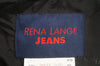 RENA LANGE JEANS Black 100% Flax Branded V Neckline Lined Blazer Jacket D44 GB18