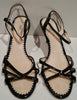 PRADA Black Patent Leather Strappy Mid Height Stiletto Sandals Shoes EU39 UK6