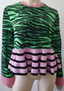 KENZO X H&M Green & Black Tiger Pattern Pink Hem Knitwear Jumper Sweater M BNWT