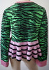 KENZO X H&M Green & Black Tiger Pattern Pink Hem Knitwear Jumper Sweater M BNWT