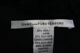 DVF DIANE VON FURSTENBERG Wool Silk Blend Sleeveless Ruffle Hem Detail Dress L
